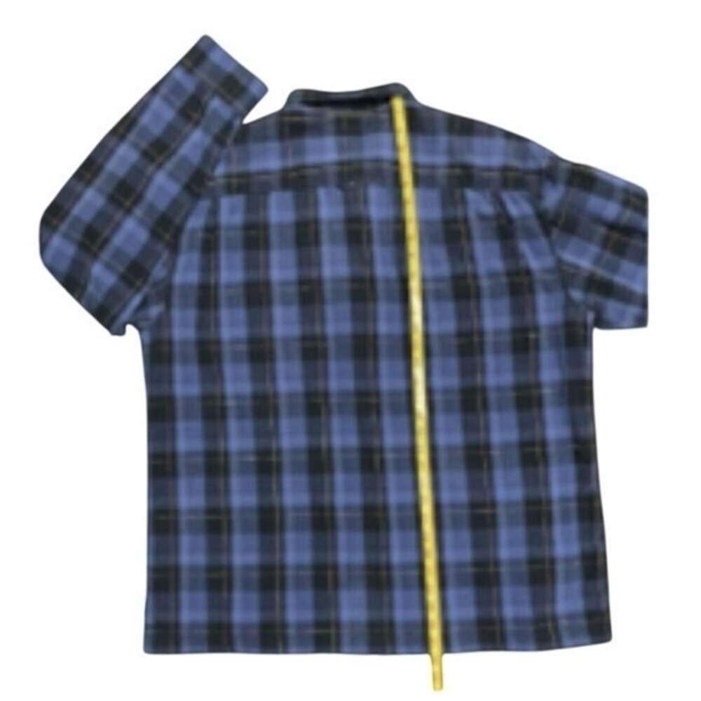 Tommy Jeans Mens XXL Blue Plaid Flannel Button Down Casual Shirt Excellent - Picture 5 of 8